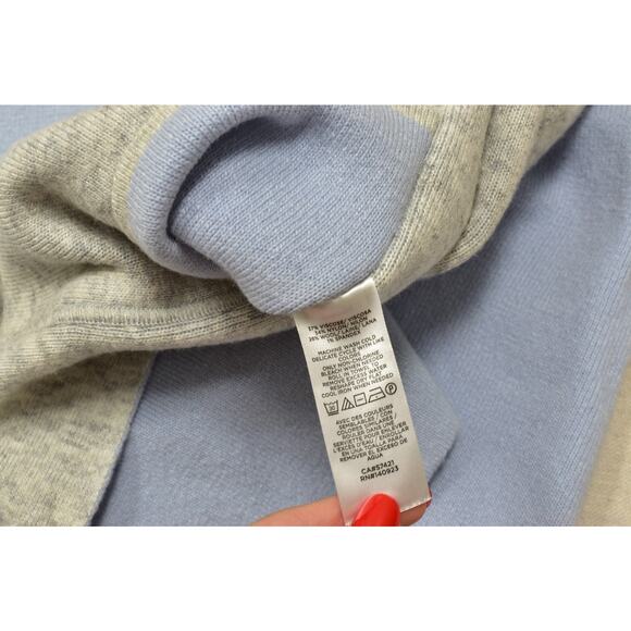 LOFT Women's Blue Gray Reversible Open Cardigan Plus Size 16/18 Viscose Blend - Picture 7 of 8